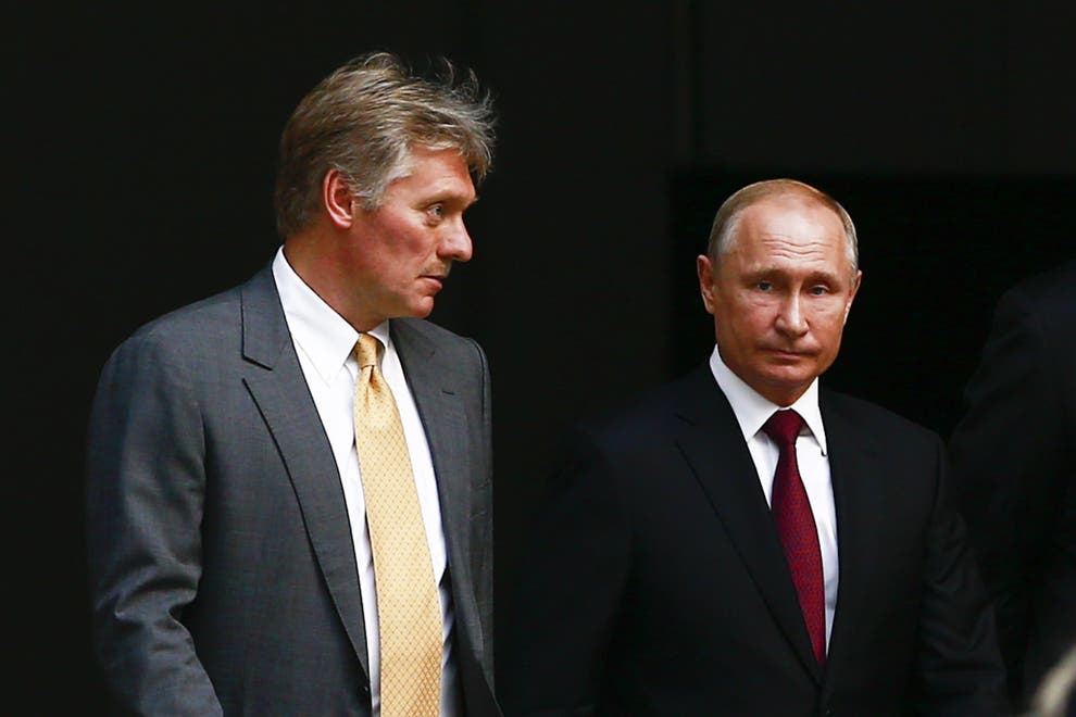 Russian President Vladimir Putin & Press Secretary Dmitry Peskov