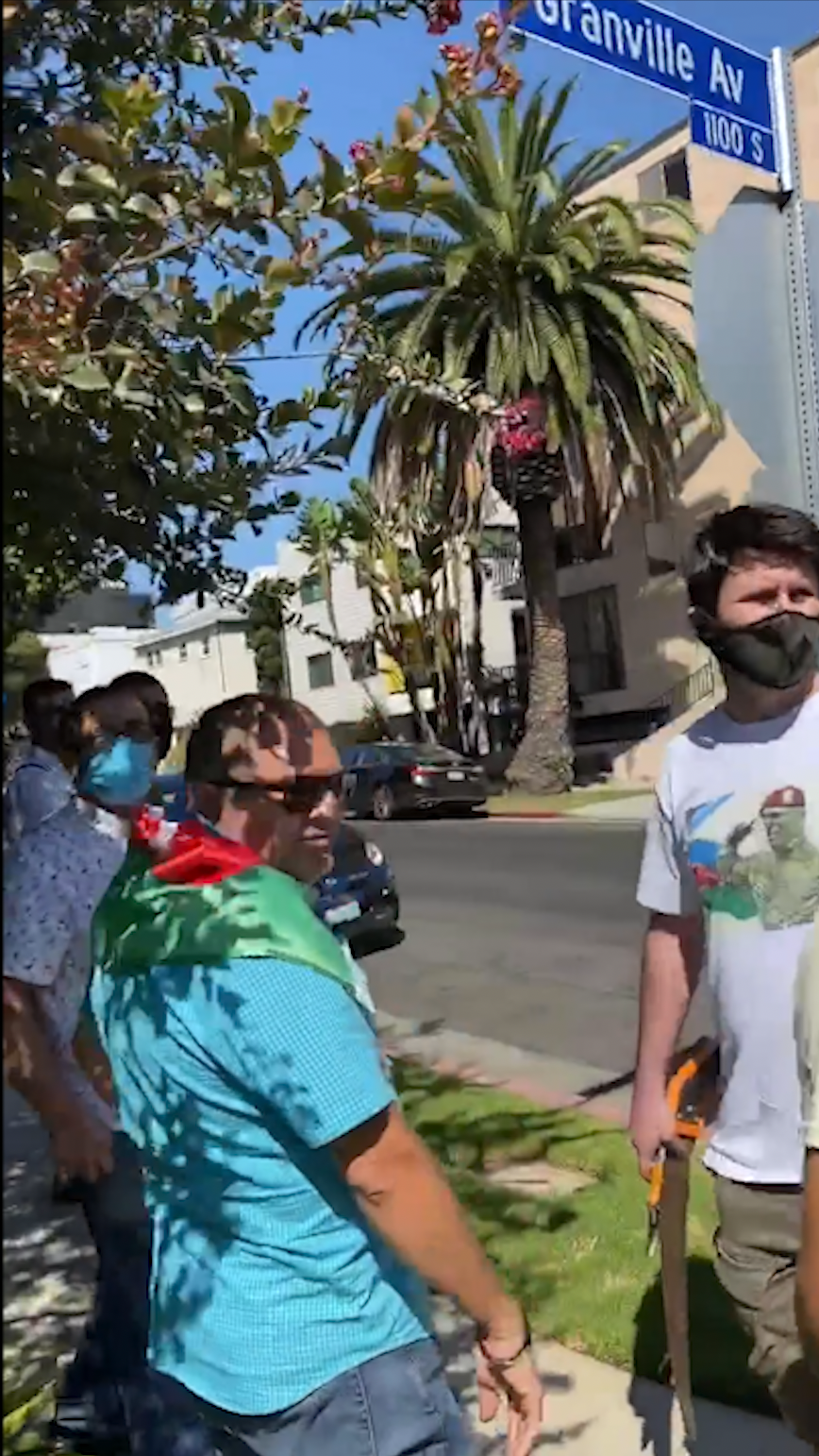 BREAKING NEWS: Azerbaijani Agitators Seen With Saws & Hammers At Peaceful Armenian Protest In Los Angeles