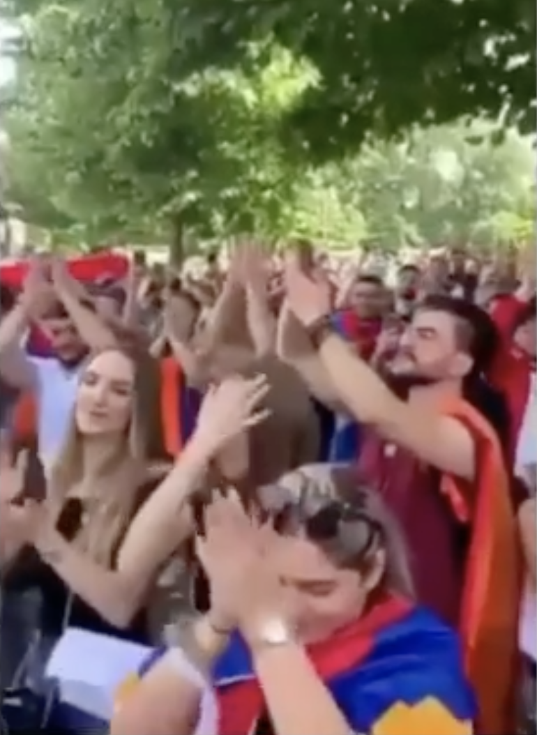 Armenians Protest At Azerbaijani Embassy In The Netherlands.