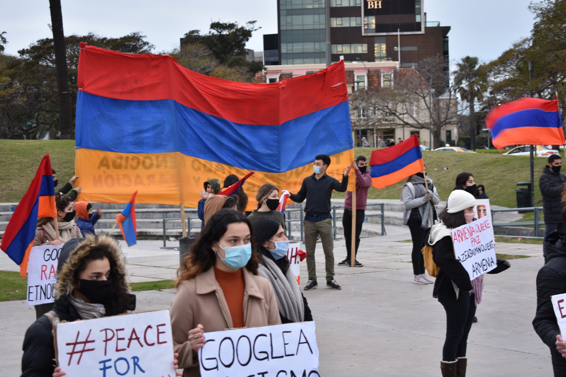 Armenian Youth in Uruguay Protest Against Azeri Aggression.