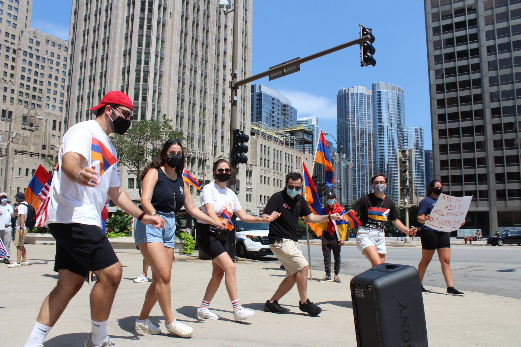 Armenian Youth Protests Against Azeri Aggression.