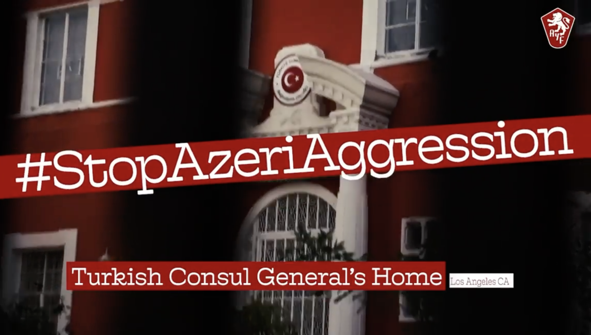 BREAKING NEWS: Armenian Youth Federation Protests In Front Of Turkish Consul-General's Residence In Los Angeles.