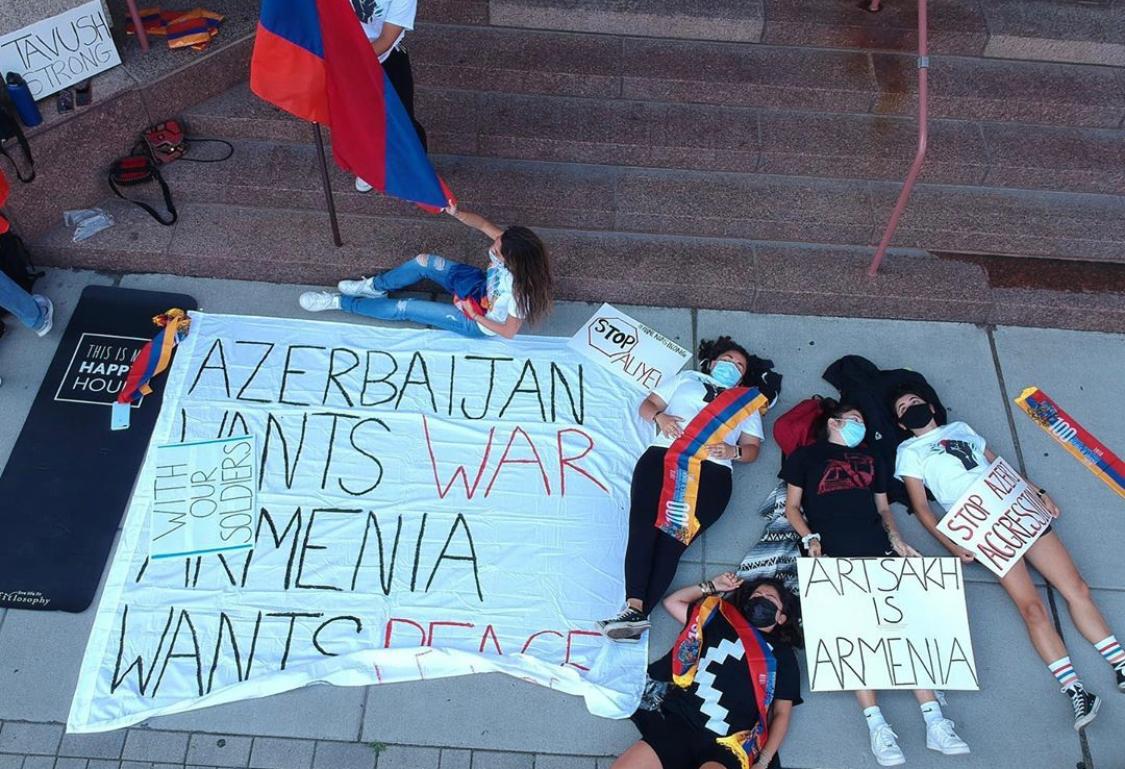 Armenian Youth In Boston Protest Against Azeri Aggression.